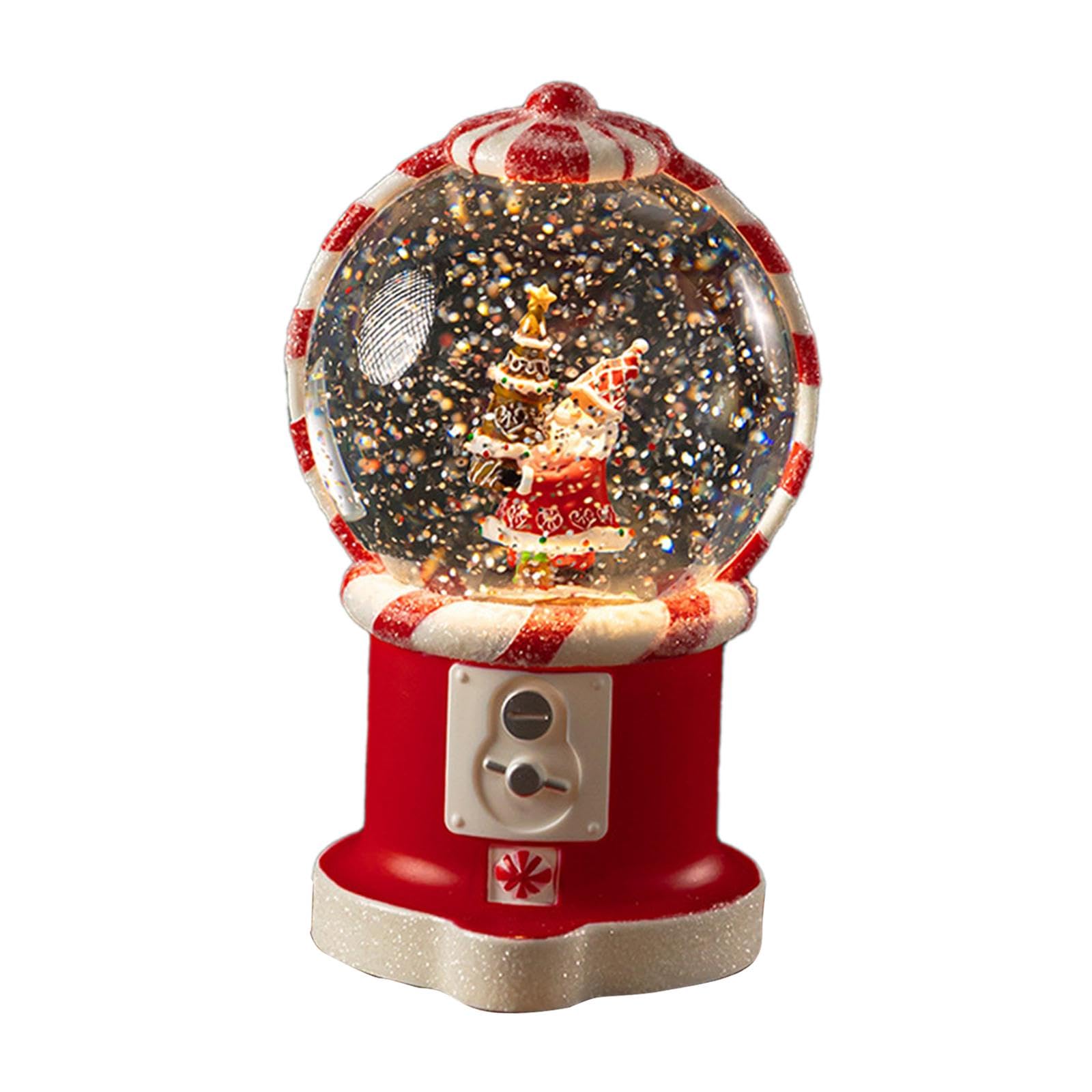 Globo de nieve musical navideño farol decorativo con luz nocturna interior