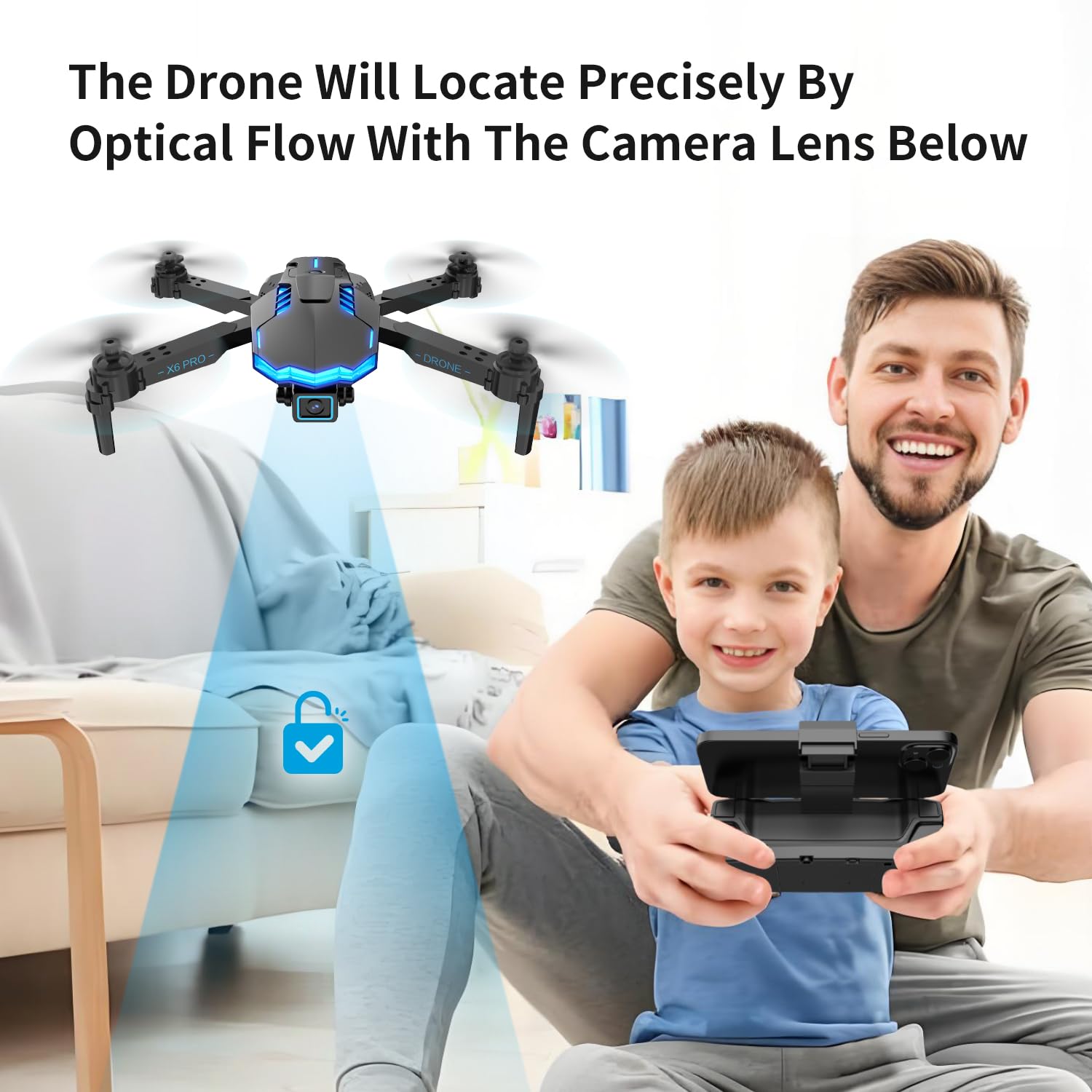 Drone con Telecamera 1080P Pieghevole Drone RC Quadcopter Telecomandati Droni per Principianti e Bambini/Adulti, Giocattoli Regalo per Ragazzo e Uomo (Black)