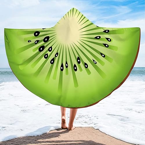 LIGUOGUO Toalla de playa con capucha de gran tamaño con botón de 59 x 79 pulgadas, manta de microfibra extra grande para adultos, divertida fruta,