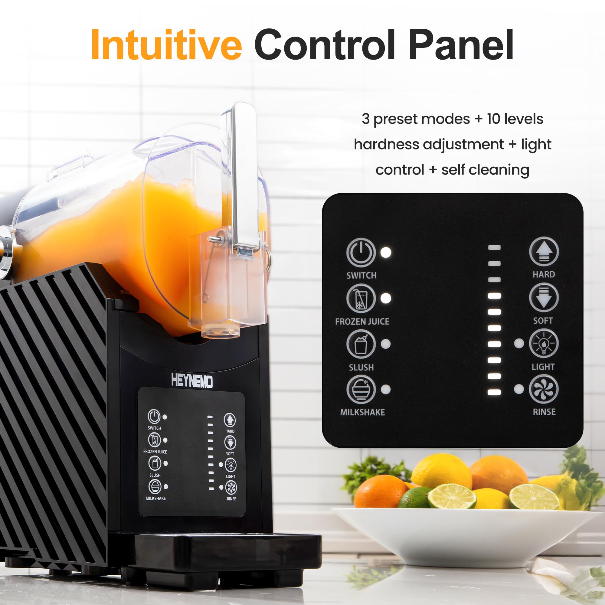 Slushie Machine, 88 oz Slushy Machine for Home, No Ice Needed Frozen Drink Maker with 6 Preset Programs for Margaritas, Cocktails, Frappés, Ice Cream, Smoothies, Milkshakes, LED Display, Self-Cleaning