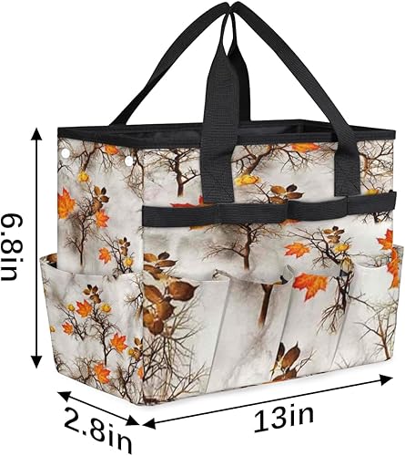 Miniatura 3 de Fall Maple Leaves Trees Garden Tool Tote Bag for Women Men Gardening Tool Storage Bags with 10 Pockets Standable Garden Home Tool Kits Organizer for