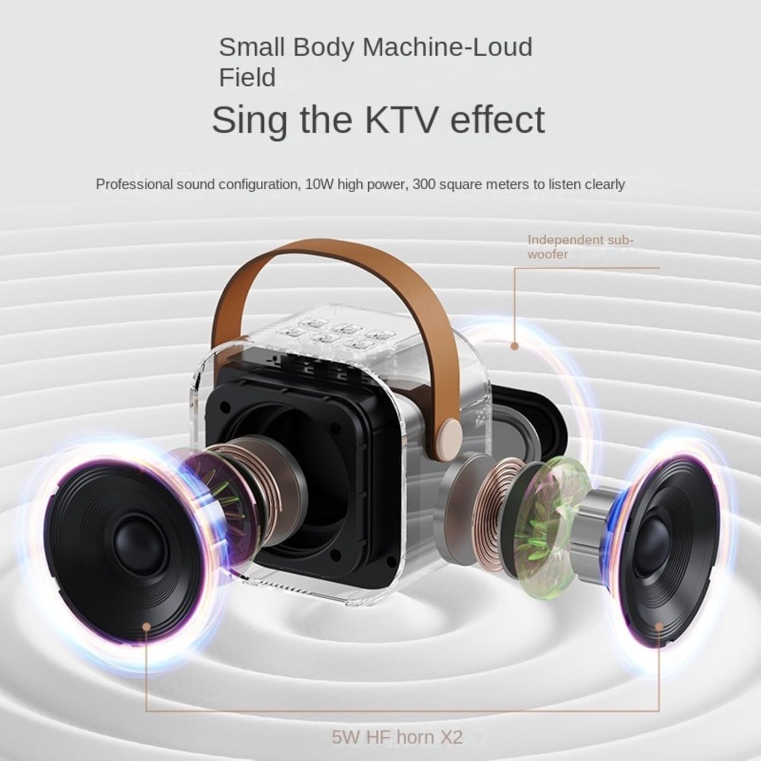 Mini Portable Karaoke Machine Wireless Bluetooth Audio Mini Karaoke Machine with 2 Wireless Microphones Home Karaoke All-in-One