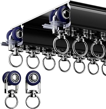 Ceiling Mounted Curtain Track System, Black, 2m
