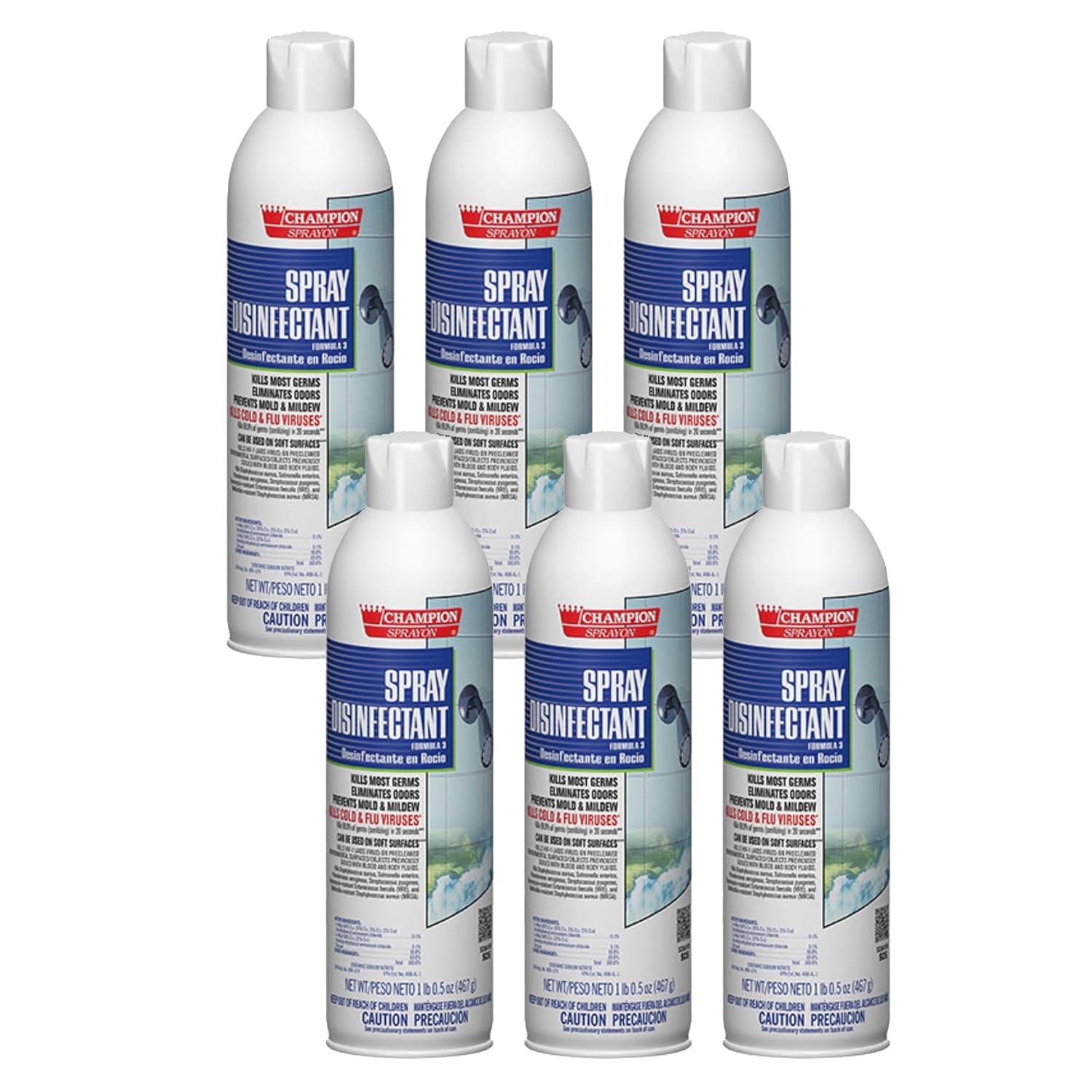Champion Aerosol Disinfectant Original Scent. 6-16.5 oz. Net cans.