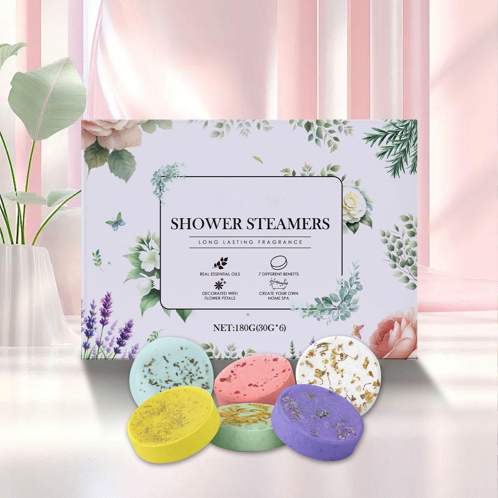 BLRIET - Paquete de 8 vaporizadores de ducha, aromaterapia, regalos para mujeres, hombres, madres, adolescentes, lavanda, aceite natural, hogar, spa, cuidado personal, relajación, ducha de estrés,