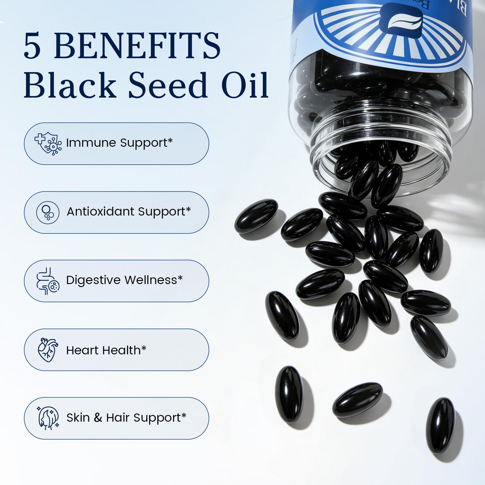 Black Seed Oil - 120 Softgel for Immune Support - 5% Thymoquinone — Amazon image 2