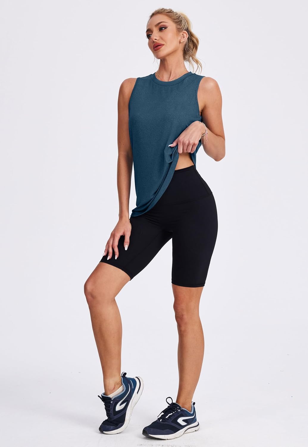 Womens Workout Tank Tops Lightweight Sleeveless Shirts for Women Loose Fit Tops for Athletic Running Tennis Yoga - Image 3