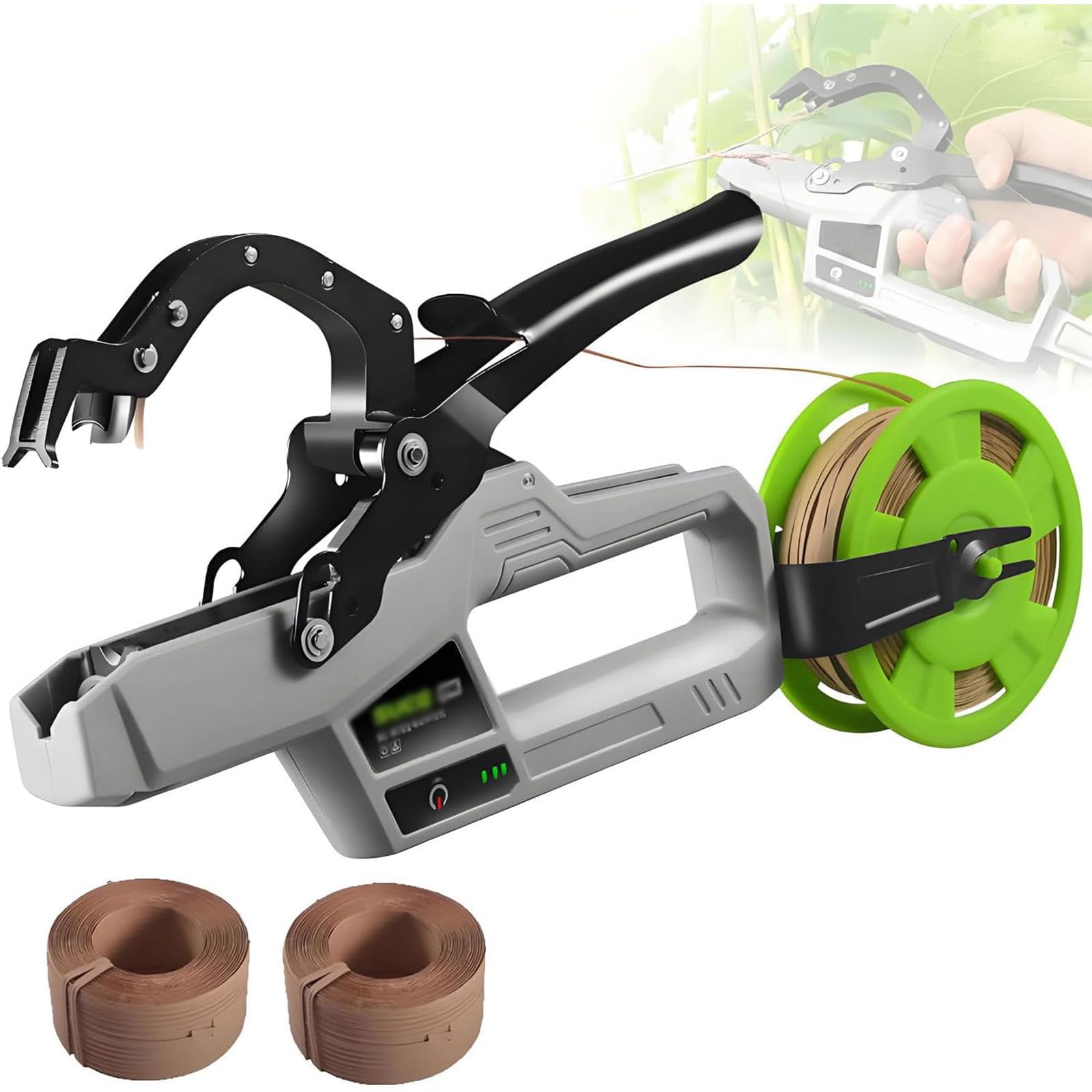 BOOZXCV Plant Tying Machine,Electric Plant Tying Machine, with Binding Thread – Efficient Vineyard Tool for Grape and Plant Bundling, 6000 Ties Ability, 45mm Binding Diameters