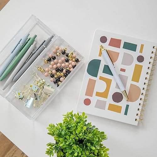 Miniatura 5 de Martha Stewart Brody - Organizador de almacenamiento de escritorio, bandeja organizadora de plástico apilable, organizador para oficina, cocina o