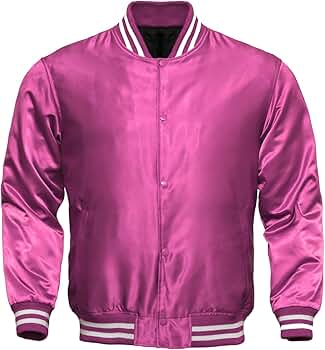 Amazon.com: Women Varsity Jacket Bomber Satin Polyester Vintage
