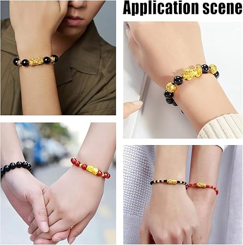 Miniatura 6 de BENECREAT 24k Gold Plated Pixiu Spacer Bead, 3D Metal Chinese Fengshui Lucky Alloy Bead for Necklaces, Bracelet