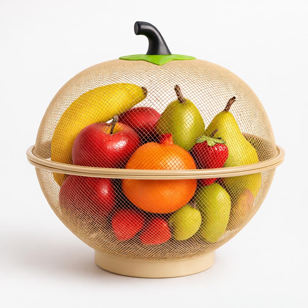 Apple Shape Net Fruit Basket &Vegetable Basket with Net Cover Apple Shape Fruits Vegetables for Kitchen Large Protective Counter Top Produce Cover (RED) — Amazon image 9