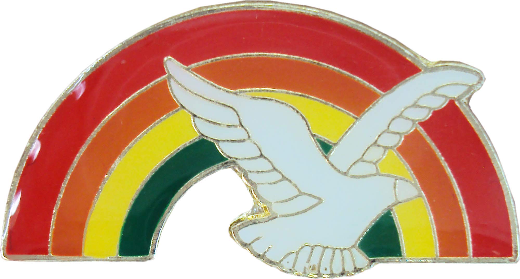 Rainbow with Flying Peace Dove Enamel Pin
