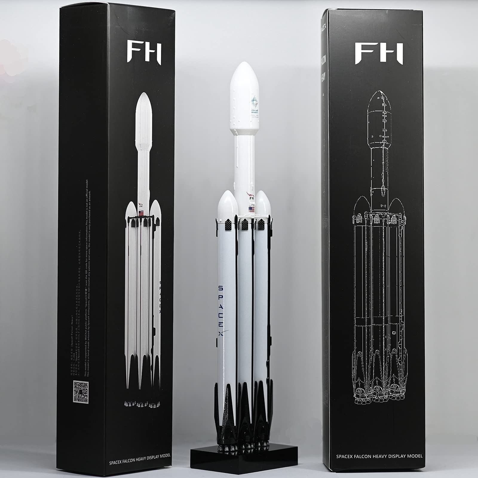 REHOOF Modelo De Cohete La Serie Falcon, Simulación 1: 233 Falcon 9 Resina Simulada Y Decoraciones De Escritorio, 3 Piezas