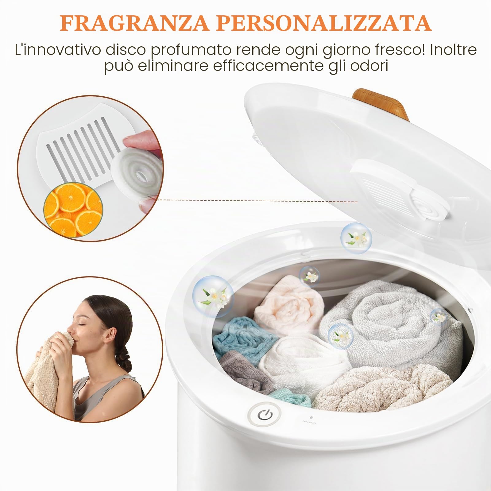Keenray Scaldasalviette Stile Secchio, Scalda Asciugamani Secchio Elettrico per Bagno, Controllo a 1 Pulsante, Spegnimento Automatico, Adatto a Due Accappatoi Grandi, Coperte Pigiami e Altro