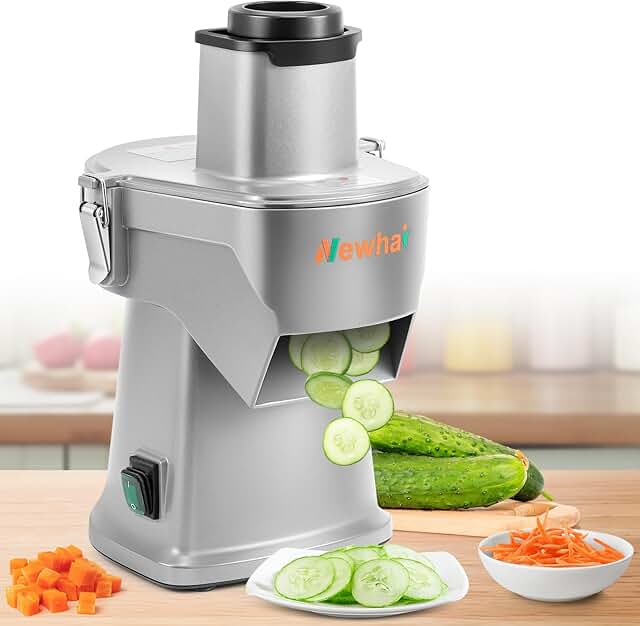 Newhai Upgraded 4 In 1 Electric Vegetable Dicer Slicer Shredder Strip Cu...