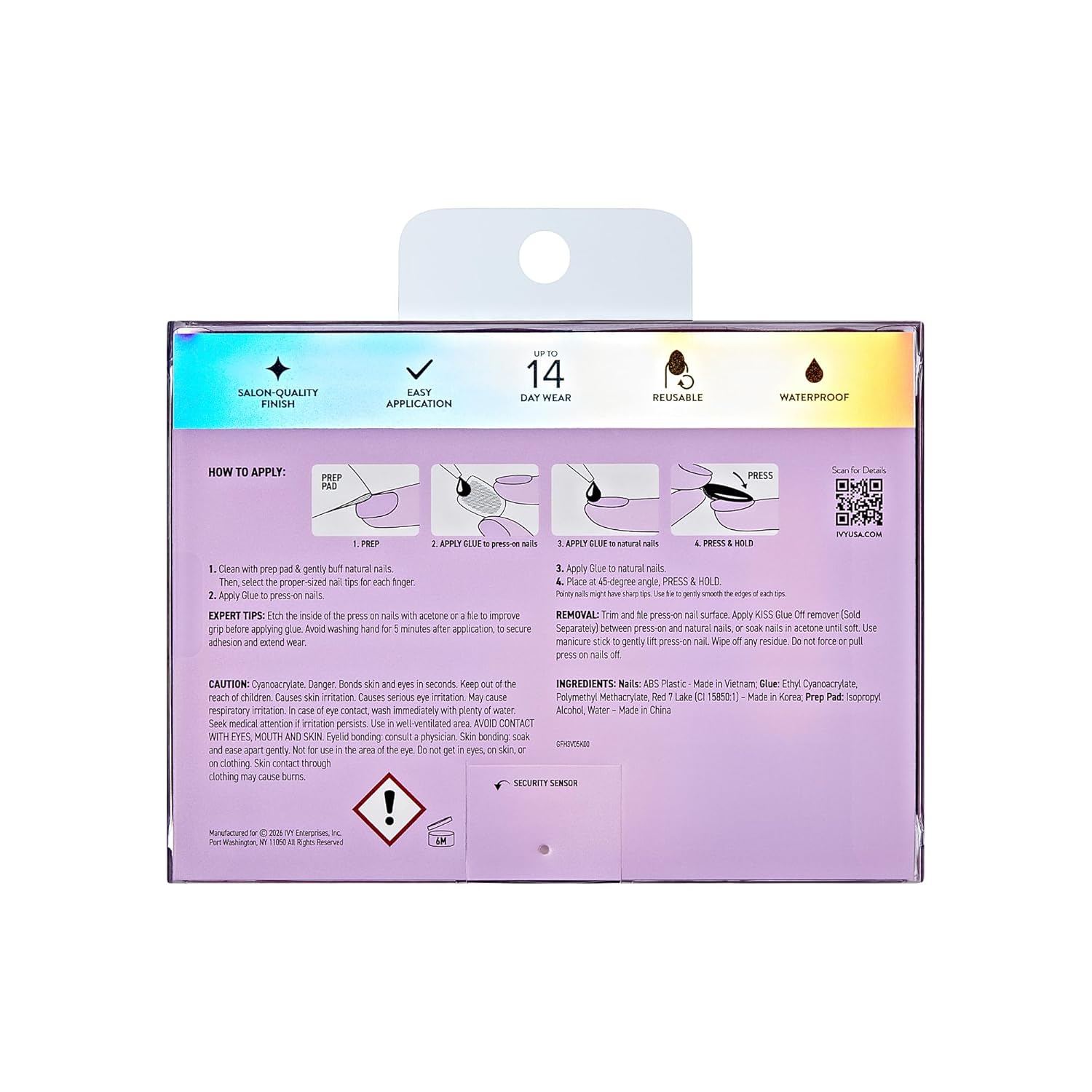 Glitzy 3D Handmade Press On Nail Kit, Multicolor Rhinestone Gem X-Long Square False Nail, Reusable & Lasts Up To 2 Weeks, Seamless Snug Fit Technology, Includes Glue, File & 28Pcs Manicure Set