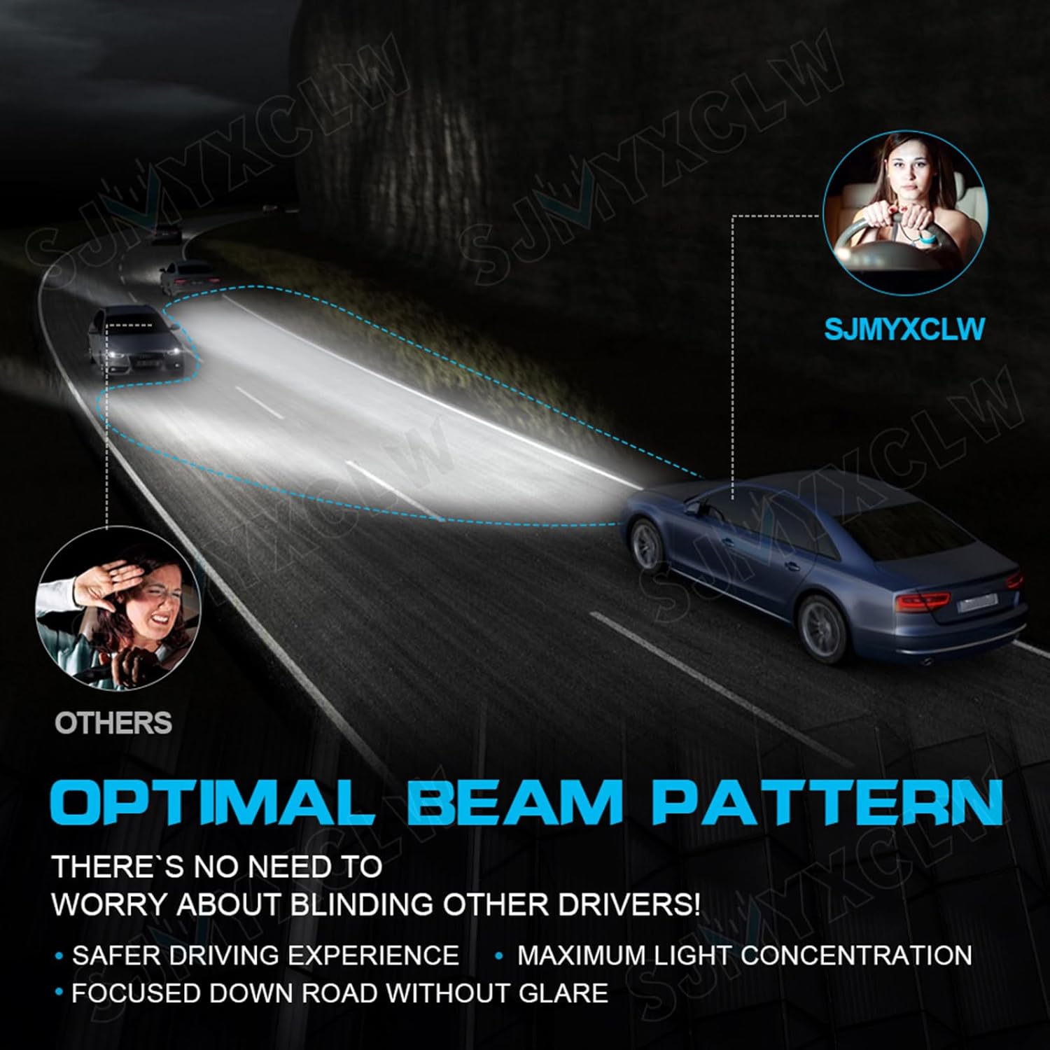 Compatible for Lincoln Town Car Halogen Bulbs Headlights 2003 2004 2005 2006 2007 2008 2009 2010 2011, 9005 Hi Beam H7 Lo Beam, 300% Brighter 6000K Super White, Plug and Play, Pack of 4