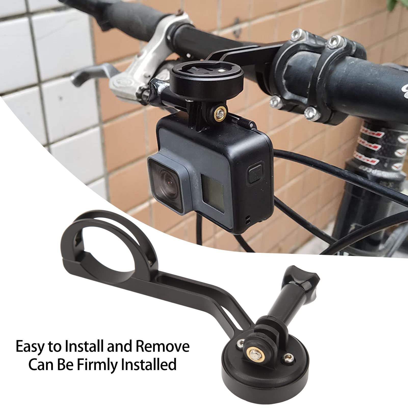 Yuecoom Bike Computer Mount Bike Combo Handlebar Mount Portable Aluminum Alloy Bike Out Front Handlebar Mount for Cyclist