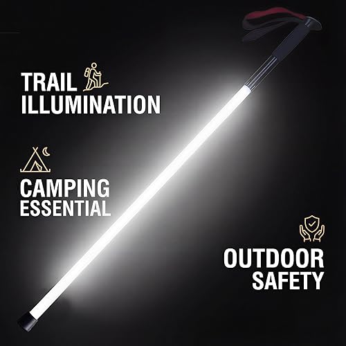 Miniatura 8 de lluminate Your Trail: bastón de seguridad LED premium | Aluminio de grado aeroespacial y PC duradero, IP55 impermeable para senderismo nocturno y