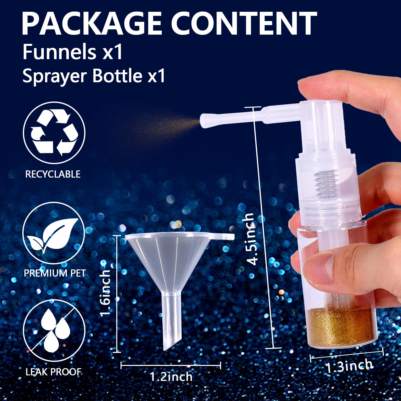 Flacons Pulvérisateurs à Paillettes KALIONE - 2 X 35 Ml Portable Pour Loisirs Créatifs