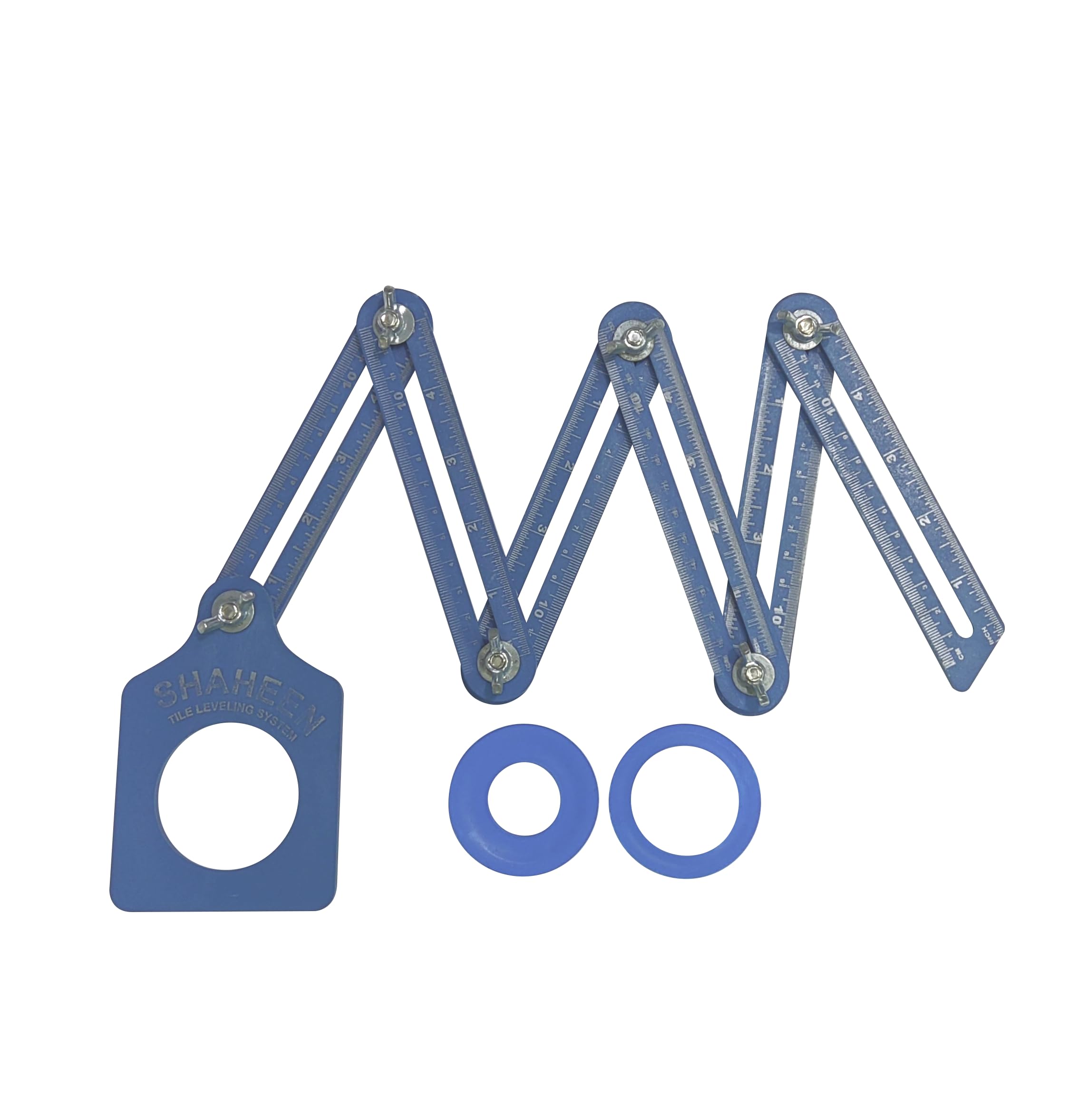 6 Side Multi Angle Measuring Ruler with Opening Locator 6 Fold Angle Finder Tool Ceramic Tile Hole Punch Locator,Plastic Alloy Angle Measuring Ruler for Craftsmen Handymen Builders Carpenters