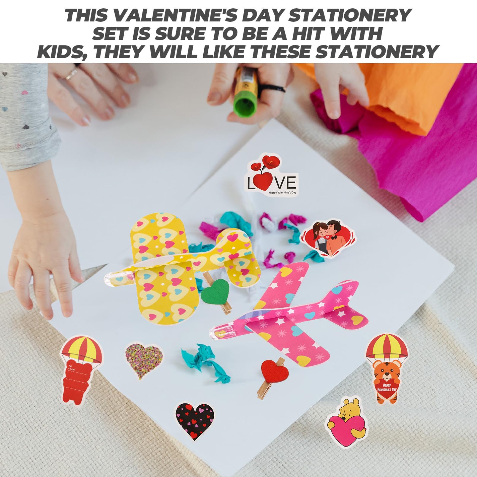 TOYANDONA 4sätze Valentinstag Schreibtischset Für Mädchen Mit Niedlichen Schulmaterialien Für Klassenzimmeraustausch Und Partygeschenke Für Grundschule Und Vorschule