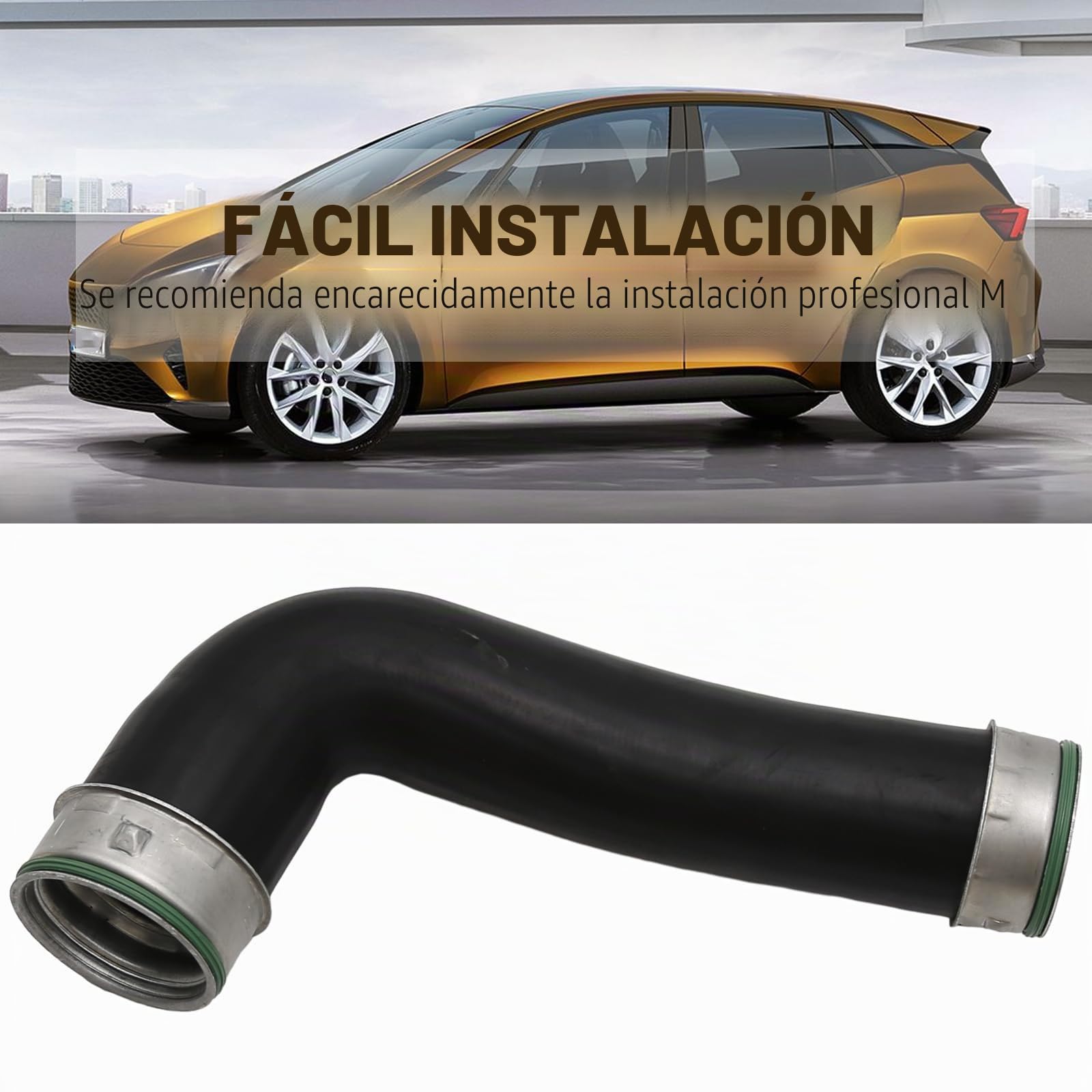 Hoypeyfiy Intercooler Turbo Turbine Boost Hose Pipe Reemplazo para Leon Altea XL Toledo Caddy Mk3 Octavia Superb Mk2 Golf Mk5 1K0145834L 1K0145834B 1K0145834G 1K0145834J