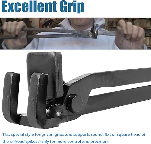 Miniatura 7 de Pinzas de punta para ferrocarril Blacksmith para sujetar picos de ferrocarril RR Spike Head Pinzas para hacer cuchillos con púas RR