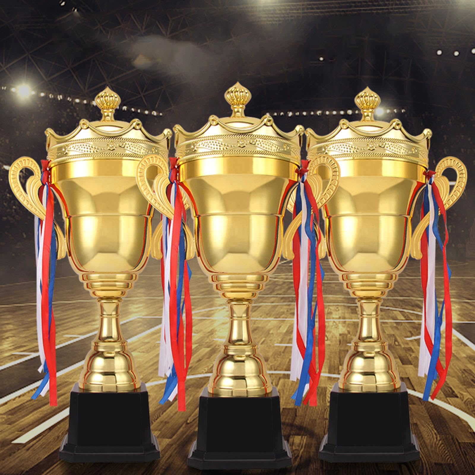 Colcolo Award Trophy Trophäe Siegerpokal Aus Metall mit Band für Turniere Meisterschaften Spiele Sportwettbewerbe Shows für Verein Sportplatz Gem