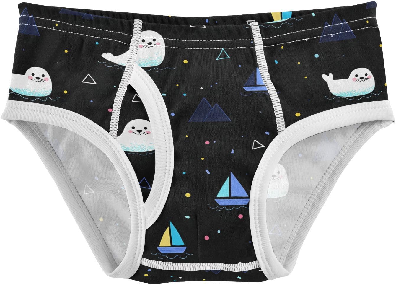 visesunny Cute Seal Sailboat Potty Training Underwear Boys Toddler Cotton Soft Brief Size 2T-8Y for Kids 2-8Y