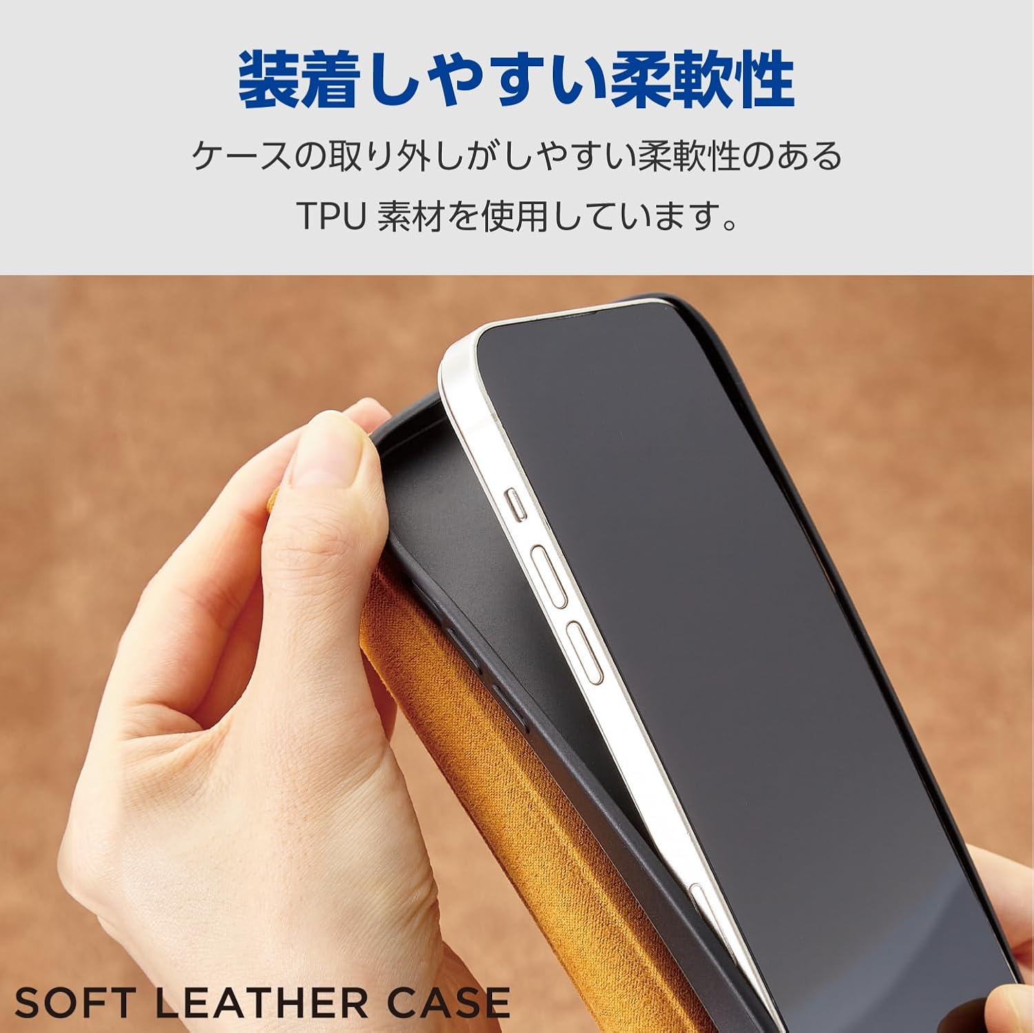 Elecom PM-A23BPLFYNV iPhone 15 Plus Case Folio Leather Leather Magnetic Closure Card Pocket x 2 Stand Function with Strap Hole Navy