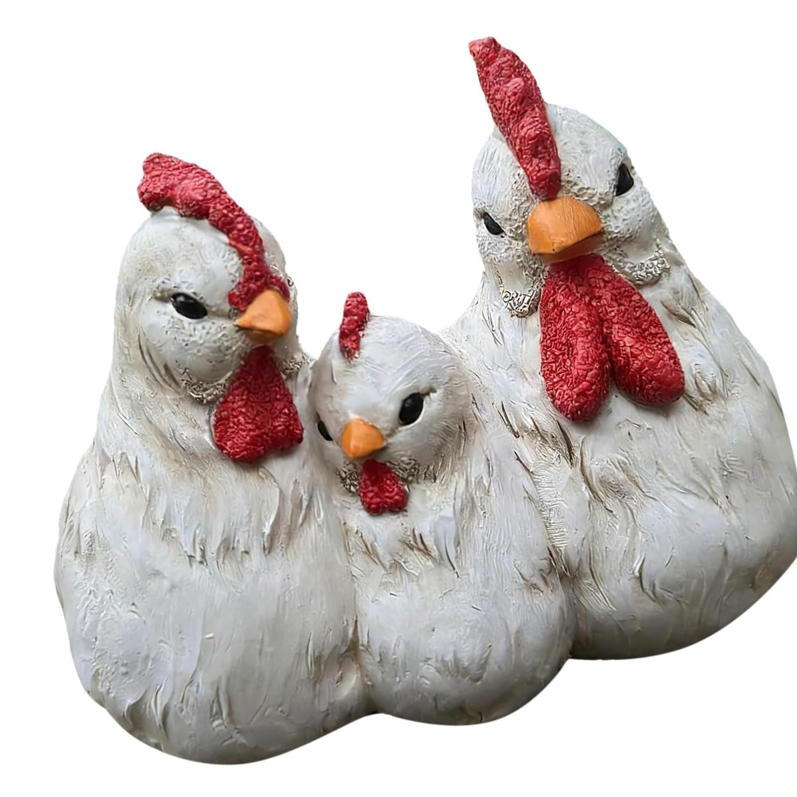 Kaeltsyn Playful Rooster and Hens Shape Resin Planter Container Suitable for Growing Succulents or Decorating Shelves and Desktops Home Deck Flower Pots