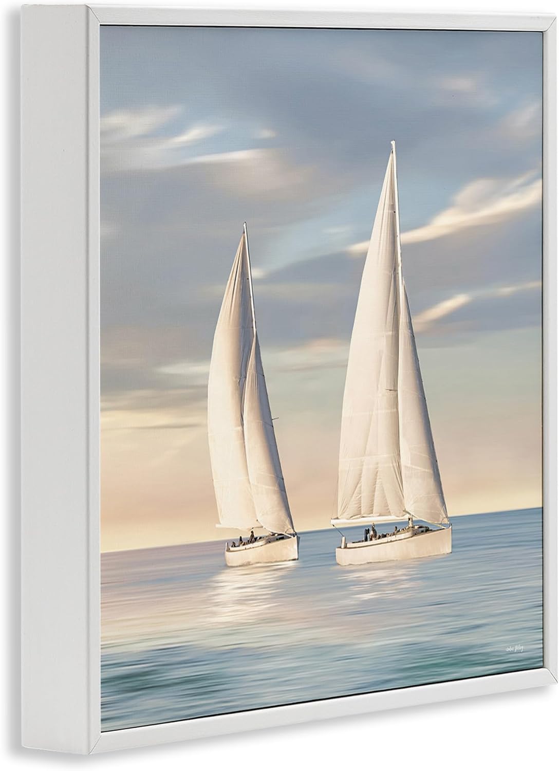 Stupell Industries Two Mighty Sailboats Framed Giclee Art Design by Amber Sterling