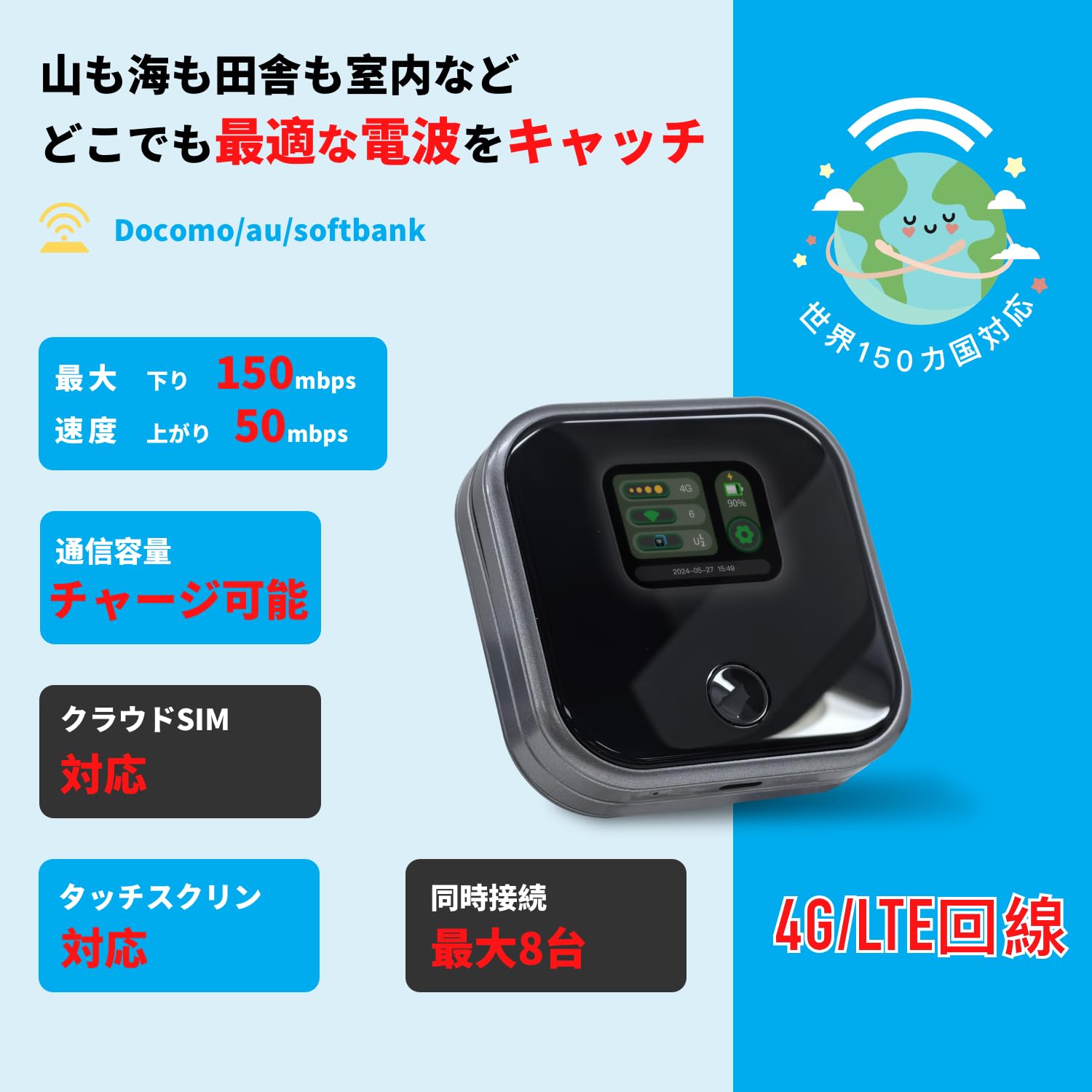 4G ポケットWi-Fi　100GB付きモバイルルーター　SIMフリー 国内海外 Amazon.co.jp: Starway モバイルルーター SIMフリー 国内100GB