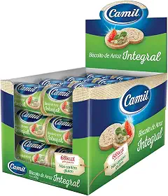 Camil - Biscoito Arroz Integral Unidose Display 432g