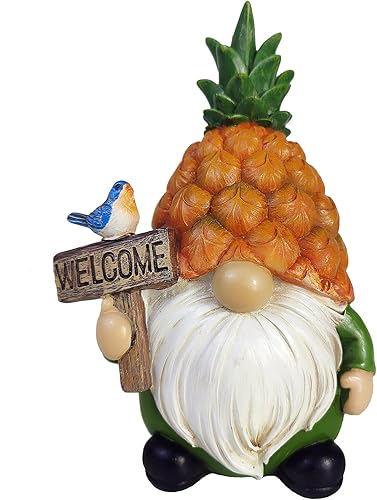 Etlemonde Decoraciones de gnomos de piña, gnomos de piña, regalos de decoración de jardín, gnomo de piña al aire libre, estatua de gnomo de piña,