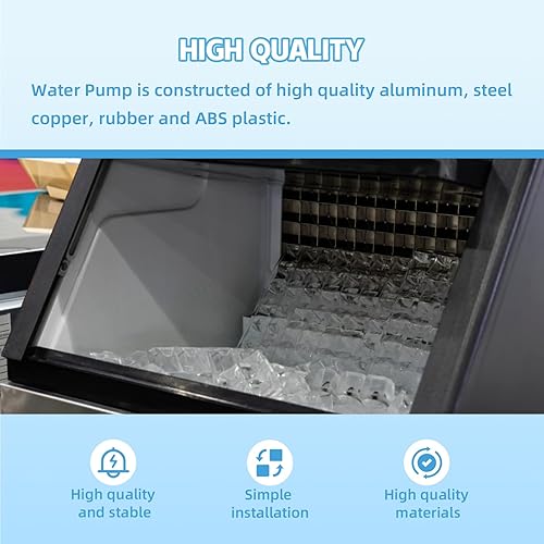 Miniatura 5 de 040006556 Bomba de agua, negro, acero inoxidable, 115V, 60Hz, 1PH, compatible con UD0140A, UD0310AE, UY0310W bombas de agua para máquina de hielo