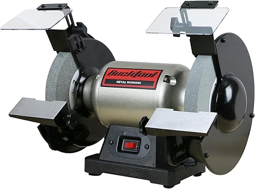 BUCKTOOL Molinillo de banco de alta velocidad de 8 pulgadas, amoladora profesional sin tambaleo, TLG-200L5
