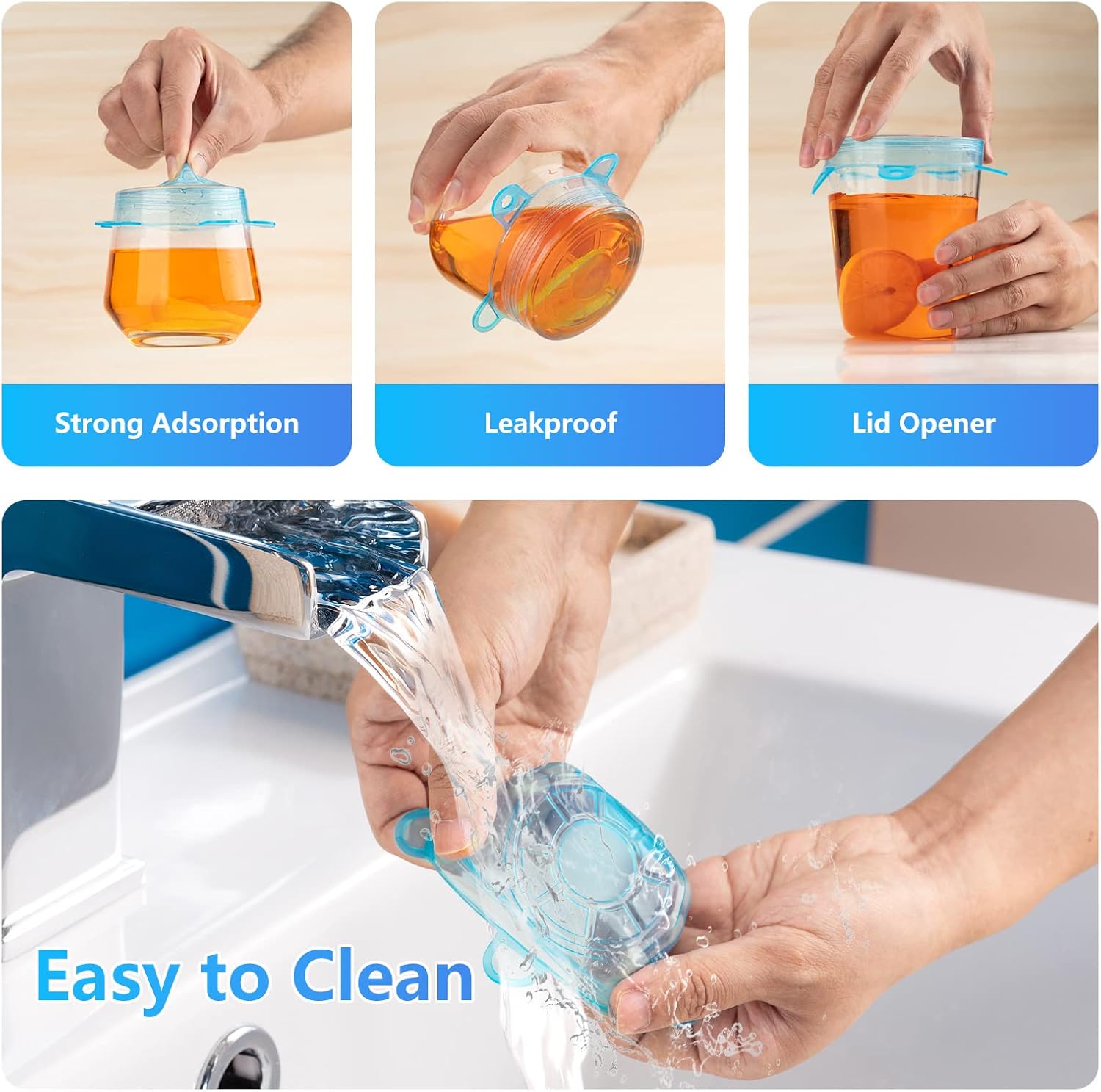 Small Silicone Stretch Lids, 12PCS 2.6"/6.5cm Zero Waste Reusable Silicon Container Lids Covers for Jars Bowls Cups Bottles Cans (12PCS, Small) - Image 3