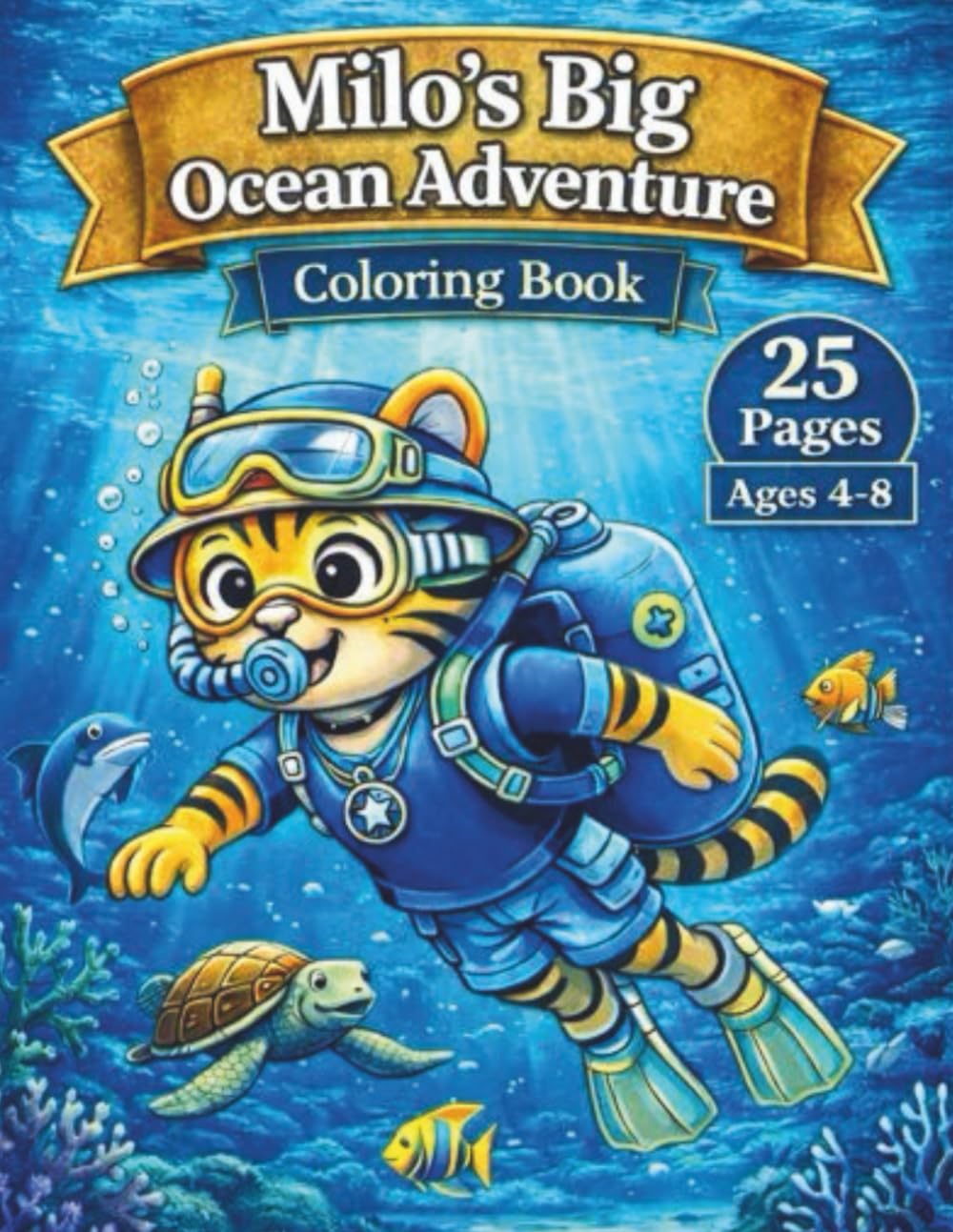 Milo's Big Ocean Adventure: A Coloring Book for Kids Ages 4-8 (Milo's Adventure Series)