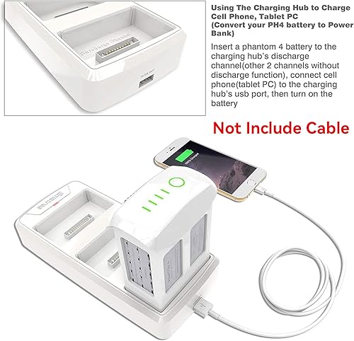 Miniatura 3 de Smatree Battery Charging Hub Compatible for DJI Phantom 4/4 Pro/4 Pro V2.0/4 Adv (Charge 3 Batteries One by One, Converting Phantom 4 Battery into