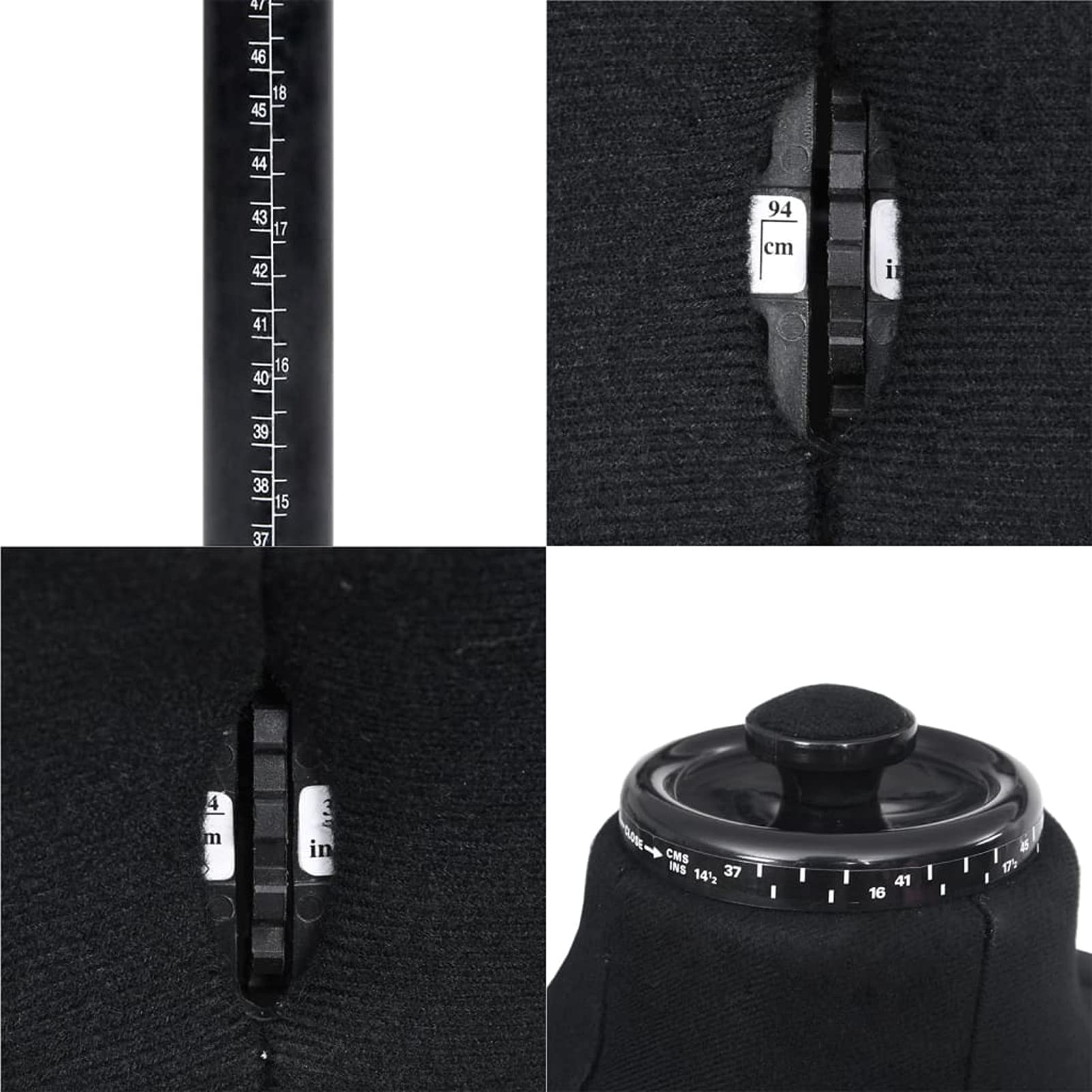 Maniquí de Sastre Ajustable Hombre Maniquí de Costura Ajustable para Hombre Maniquí Masculino de Costura Negro Talla S 37-45
