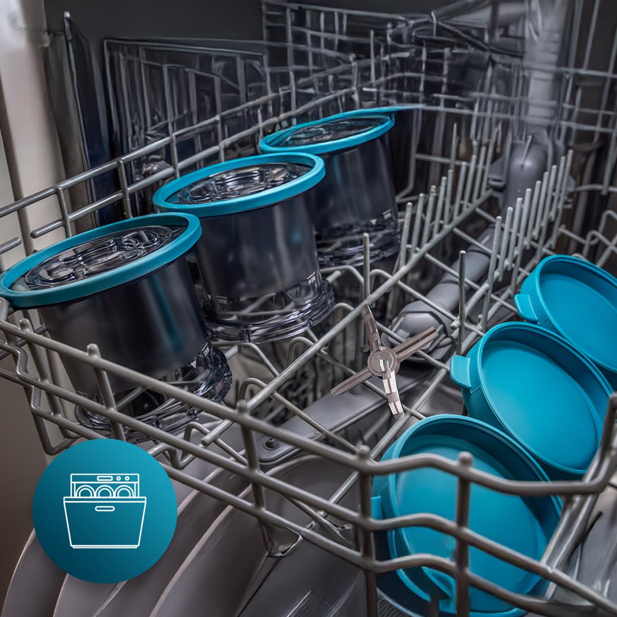 Cecotec Eismaschine Gelatec EasyMove, 5 Programme für Eis, Sorbet, Mix-ins, Slush und Shake, vertikales Rührsystem, Eis in 5 Min, 3x 260 ml Becher, Klinge abnehmbar, spülmaschinenfest, mit Deckeln