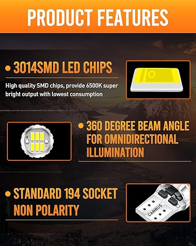 Miniatura 2 de LUYED 194 bombillas LED de xenón blanco 9-30 V Canbus sin errores W5W 168 2825 bombillas LED para cúpula mapa, puerta, cortesía, maletero,