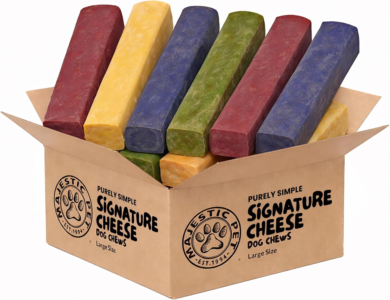 Majestic Pet Himalayan All-Natural Cheese Dog Chews - Long Lasting Dental Chew for Dogs - Healthy Pet Treats with Beneficial Ingredients (Variety Pack, Large, 20 Pack)