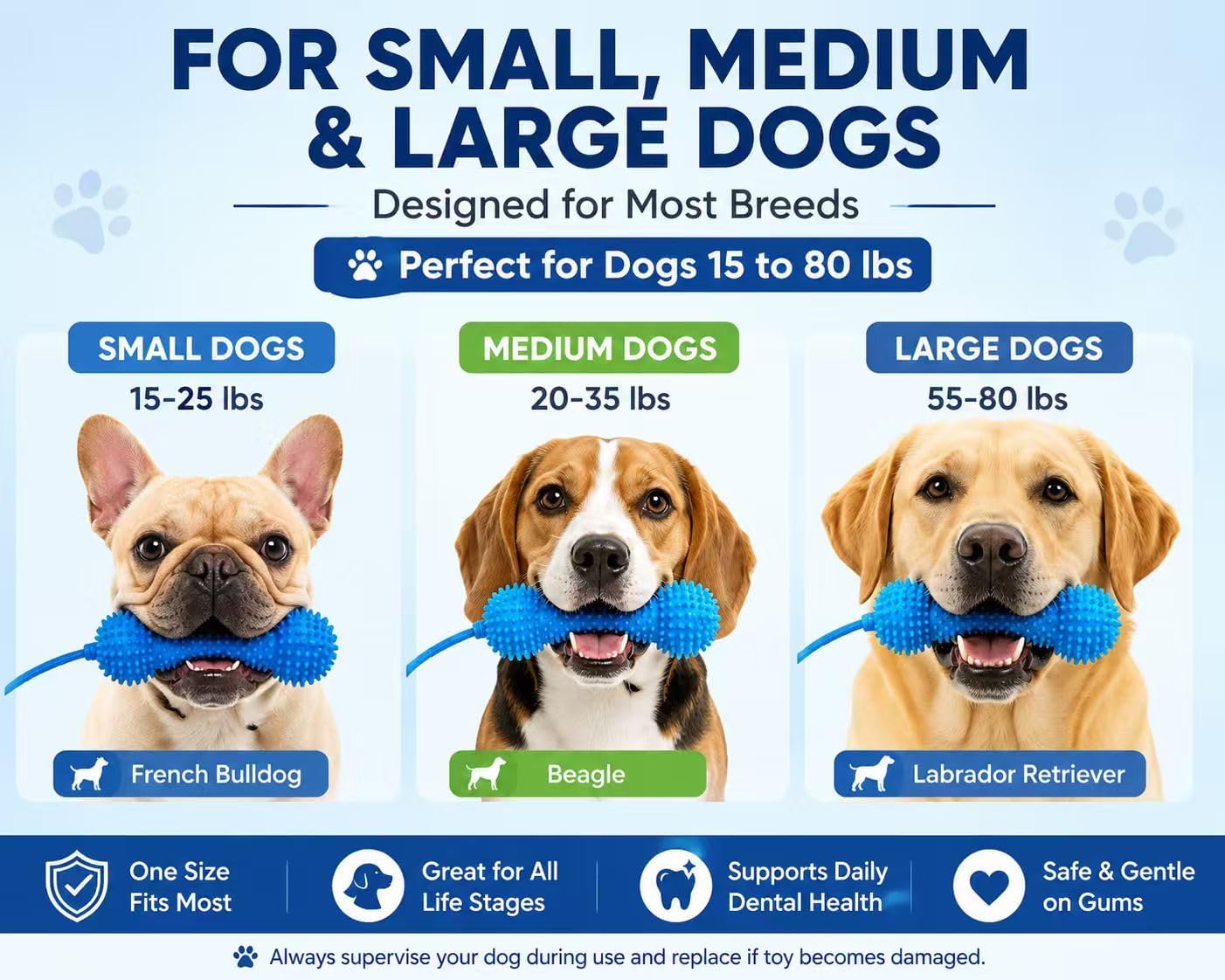 Bite and Brush Dental Toy for Dogs – Dual-Action Canine Dental Prop for Stress-Free Daily Oral Wellness, Soft Rubber Mouth Support Tool with Adjustable Strap, Fits Small Medium Large Dog Breeds (2PC) image 3