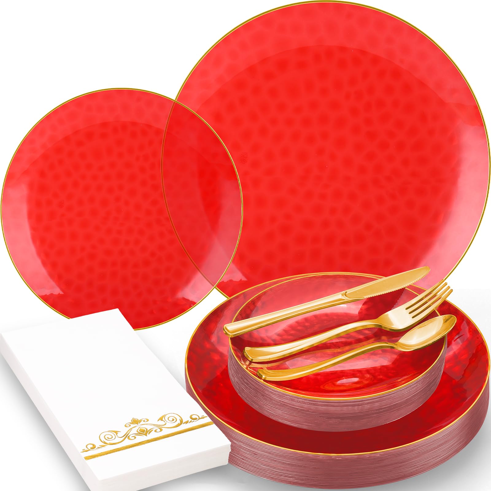Black & Gold Disposable Plates - 150 Pcs for 25 Guests -10 Black & Gold Disposable Plates - 150 Pcs for 25 Guests -10