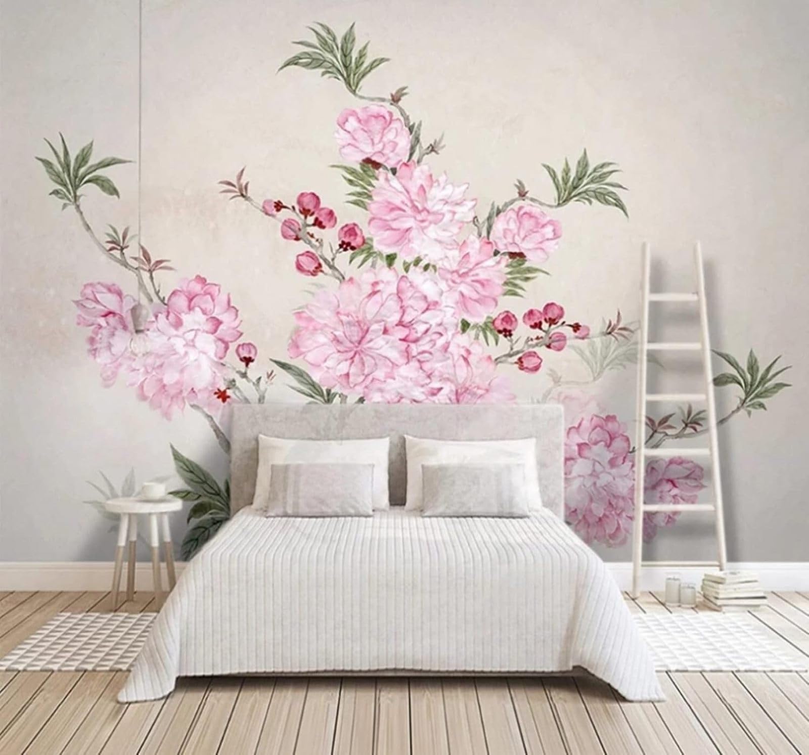 Wallpaper-3D-Xlm 200Cm×140Cm(B×H) Simple Beautiful Hand Drawn Plants Flowers 3D Wallpaper Easy Install Feature Office Living Room Sofa Bedroom Tv Background Wall Decoration-200Cm×140Cm