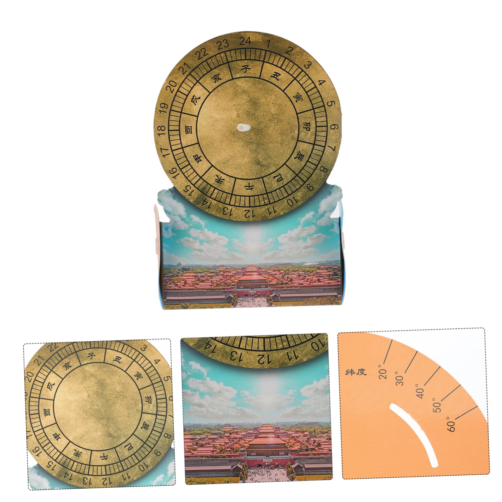 ifundom 1set Educational Boys and Girls Sundial Clock Model Scientific Toy for Learning About and Sun Shadows for Classroom and Home Use